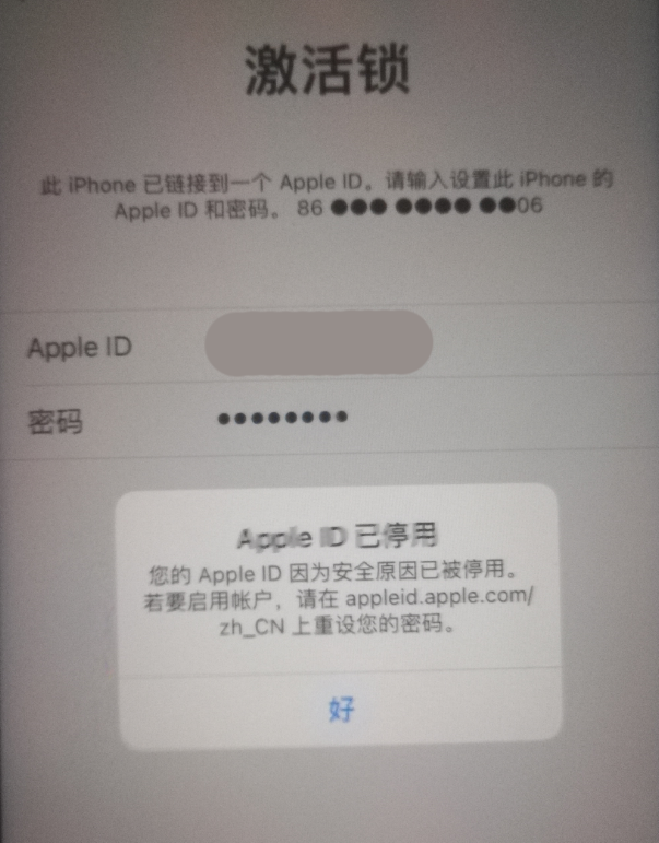 东湖苹果手机维修分享iPhone 12 出现提示“Apple ID 已停用”怎么办 